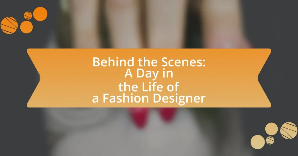Behind the Scenes: A Day in the Life of a Fashion Designer