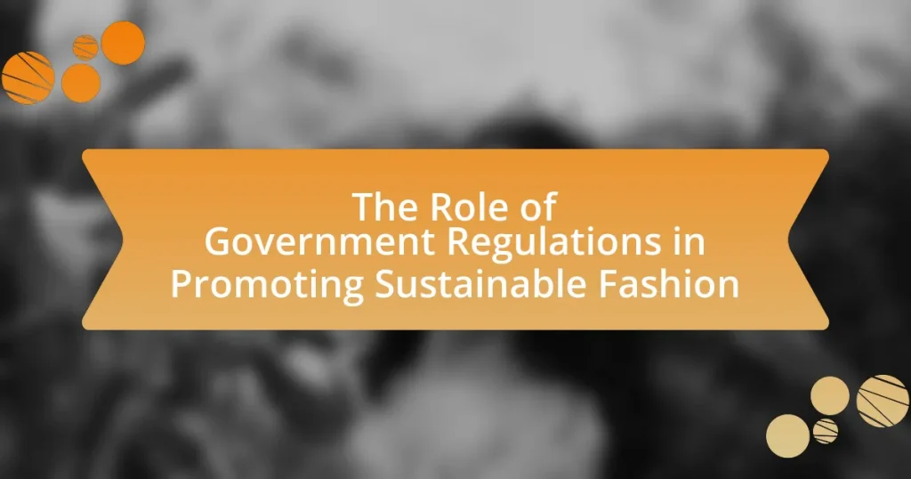 The Role of Government Regulations in Promoting Sustainable Fashion