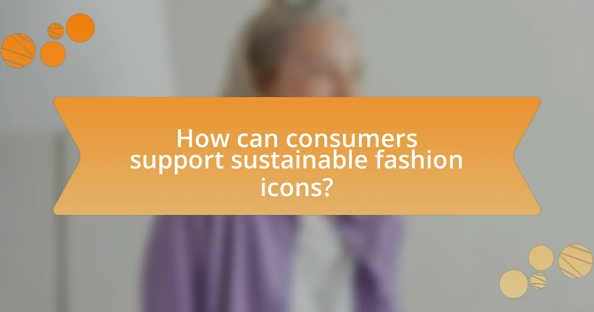 How can consumers support sustainable fashion icons?