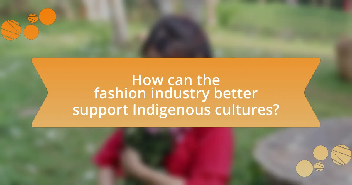 How can the fashion industry better support Indigenous cultures?