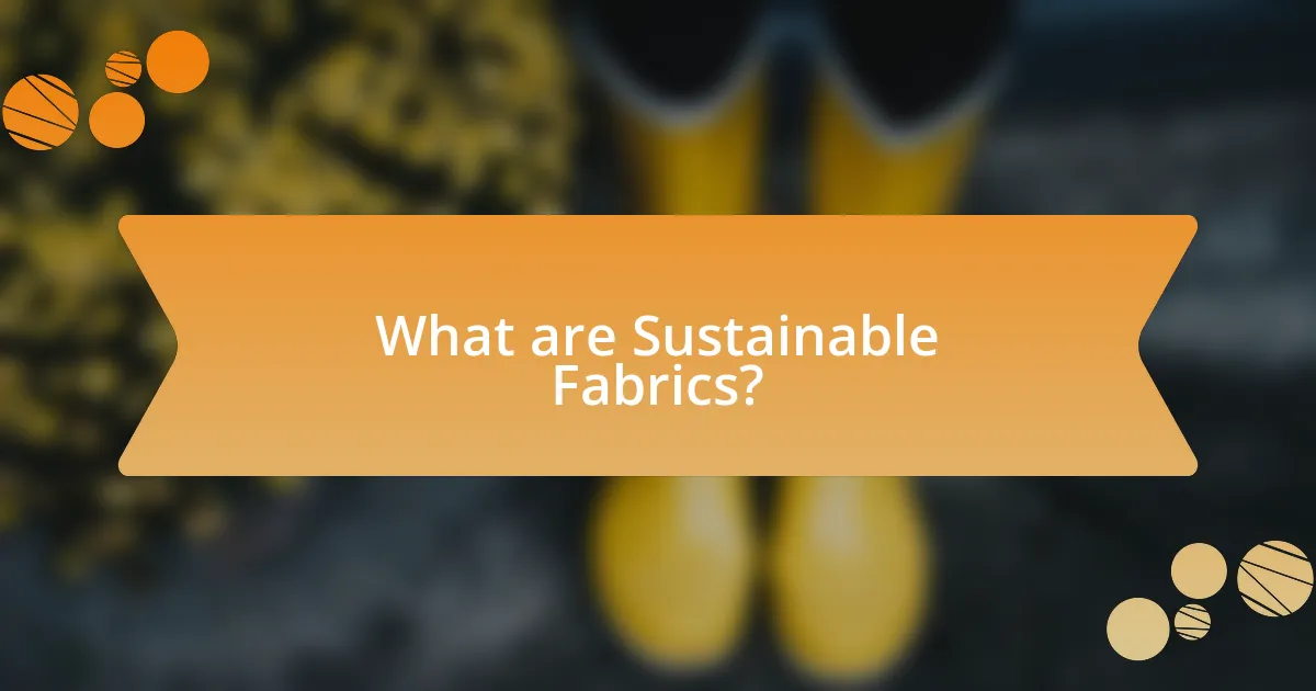 What are Sustainable Fabrics?
