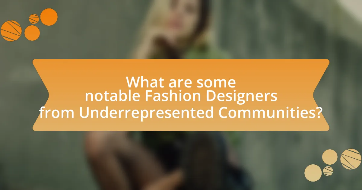 What are some notable Fashion Designers from Underrepresented Communities?