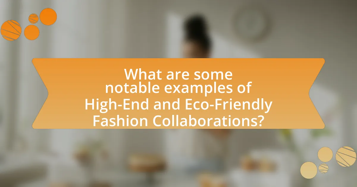 What are some notable examples of High-End and Eco-Friendly Fashion Collaborations?