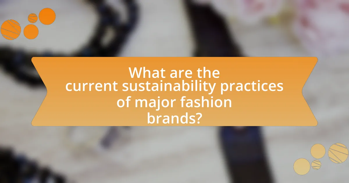 What are the current sustainability practices of major fashion brands?