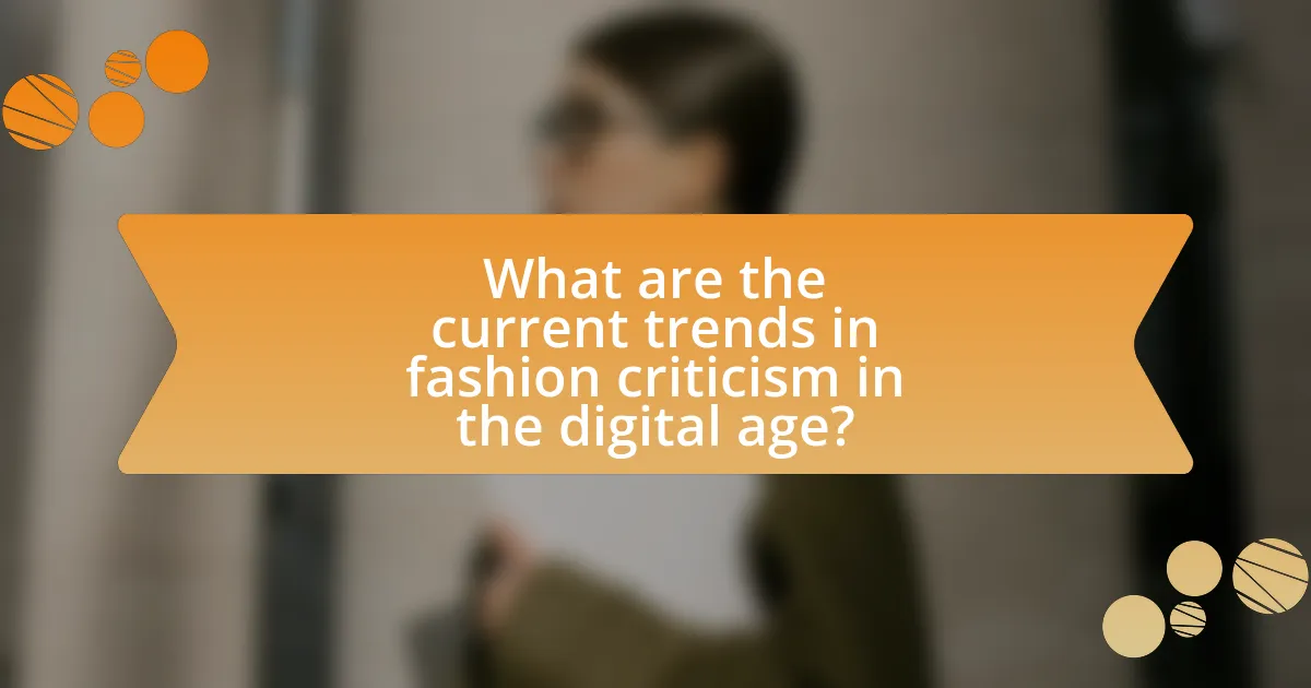 What are the current trends in fashion criticism in the digital age?