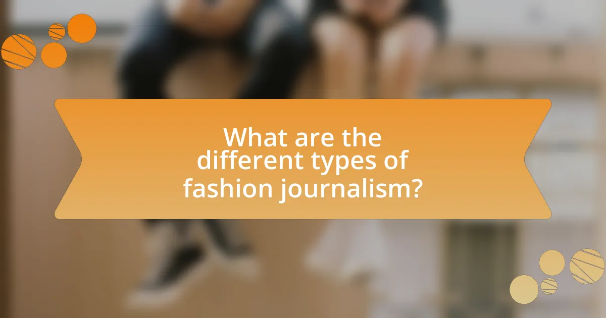 What are the different types of fashion journalism?