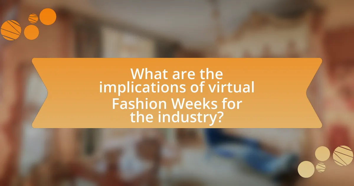 What are the implications of virtual Fashion Weeks for the industry?