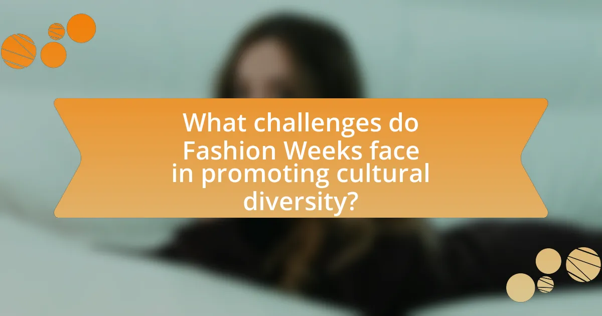 What challenges do Fashion Weeks face in promoting cultural diversity?