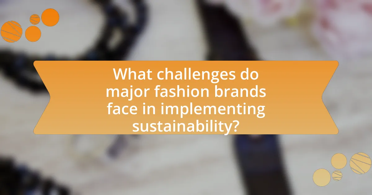 What challenges do major fashion brands face in implementing sustainability?