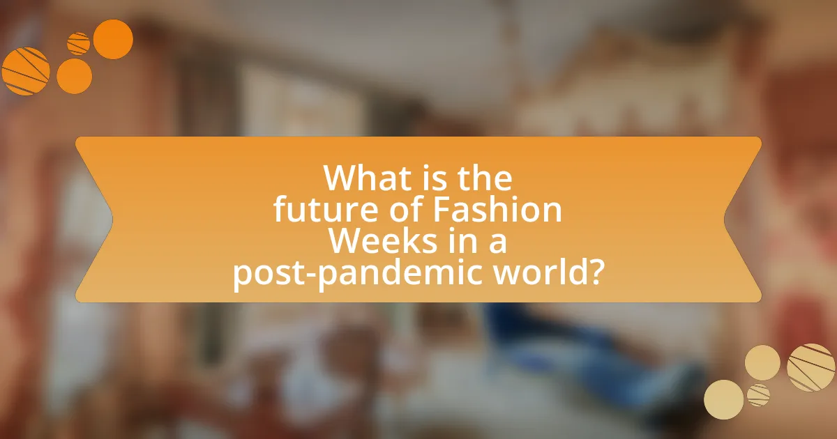 What is the future of Fashion Weeks in a post-pandemic world?