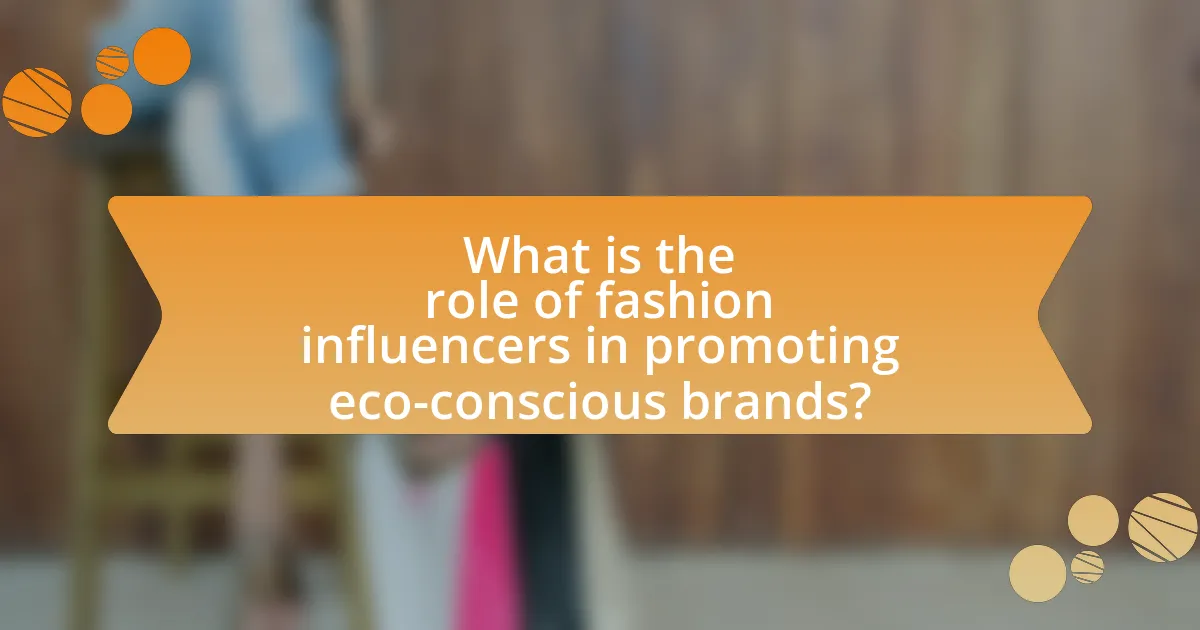 What is the role of fashion influencers in promoting eco-conscious brands?