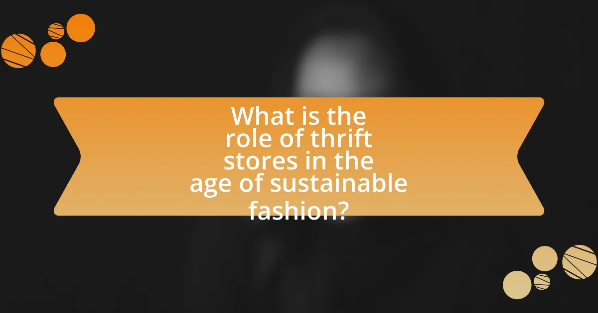 What is the role of thrift stores in the age of sustainable fashion?